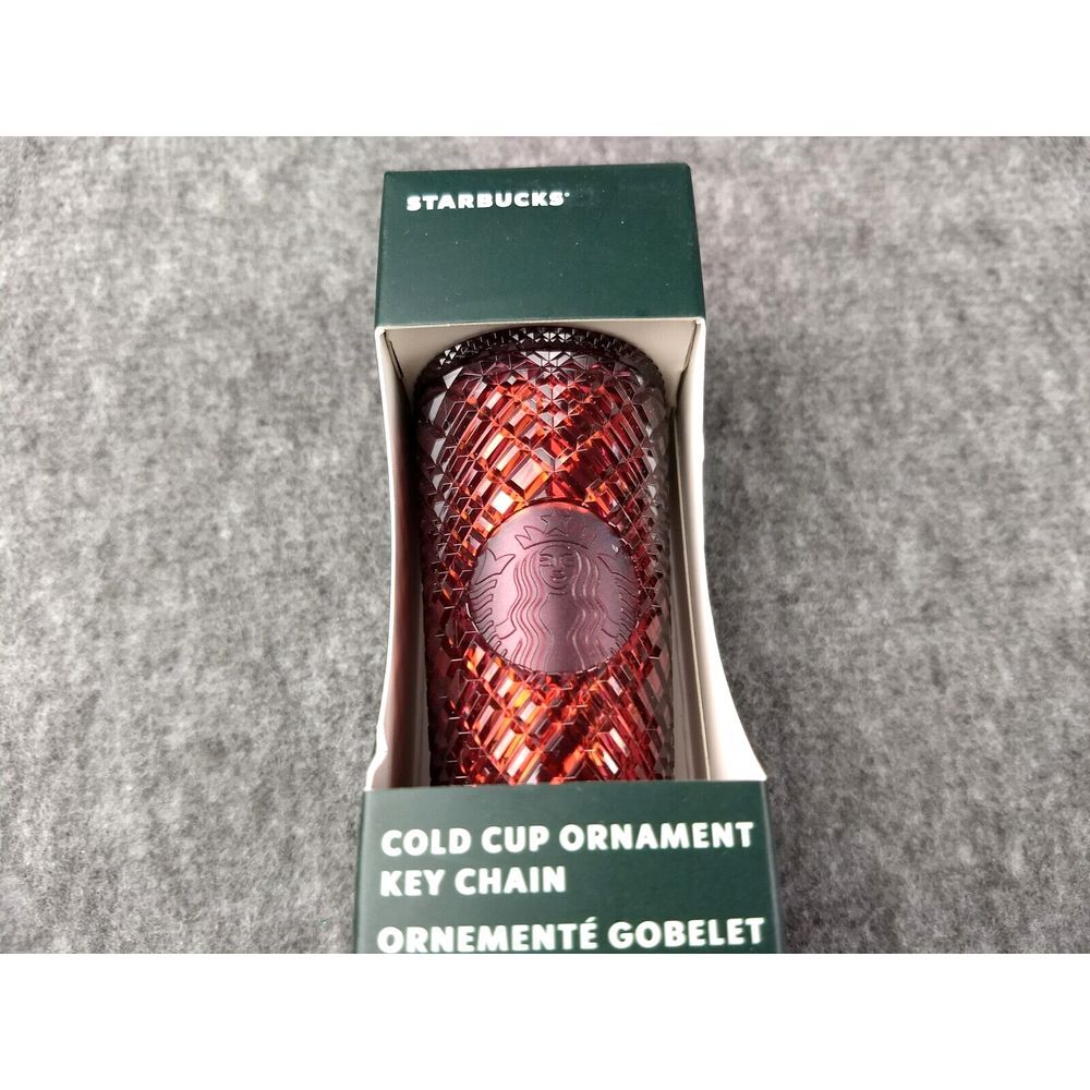 Starbucks Jeweled Mini Tumbler Cup Keychain MERLOT 2022 Holiday Christmas‎ NEW